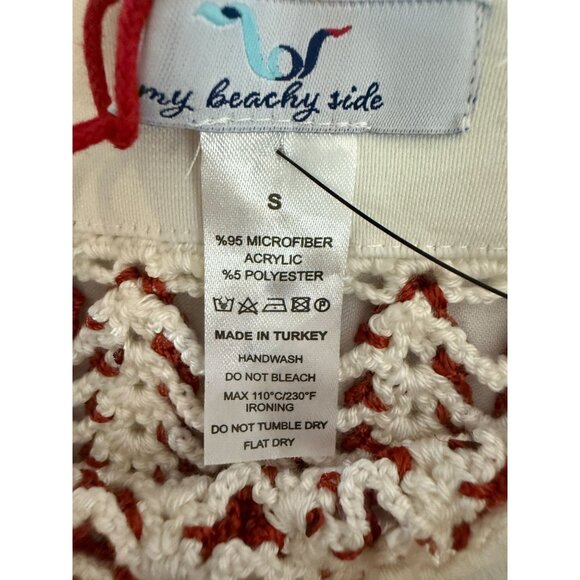 NWT My Beachy Side Hand-Crochet Elastic Waist Pants Gold Flame Size S - Picture 4 of 9